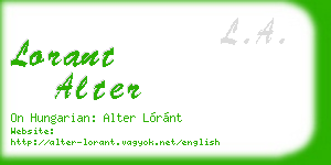 lorant alter business card
