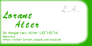 lorant alter business card